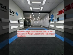 กระเบื้องพื้นโรงรถยนต์ที่ทนทาน 2500 ปอนด์ต่อตารางฟุต ความสามารถน้ําหนักและความทนทานแรงกระแทกสูง