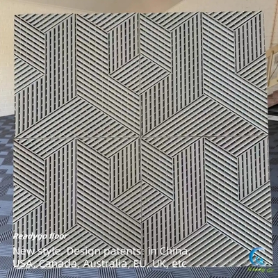 3D RIB Pattern Interlocking Garage Floor Tiles กันน้ํา ทําความสะอาดง่าย